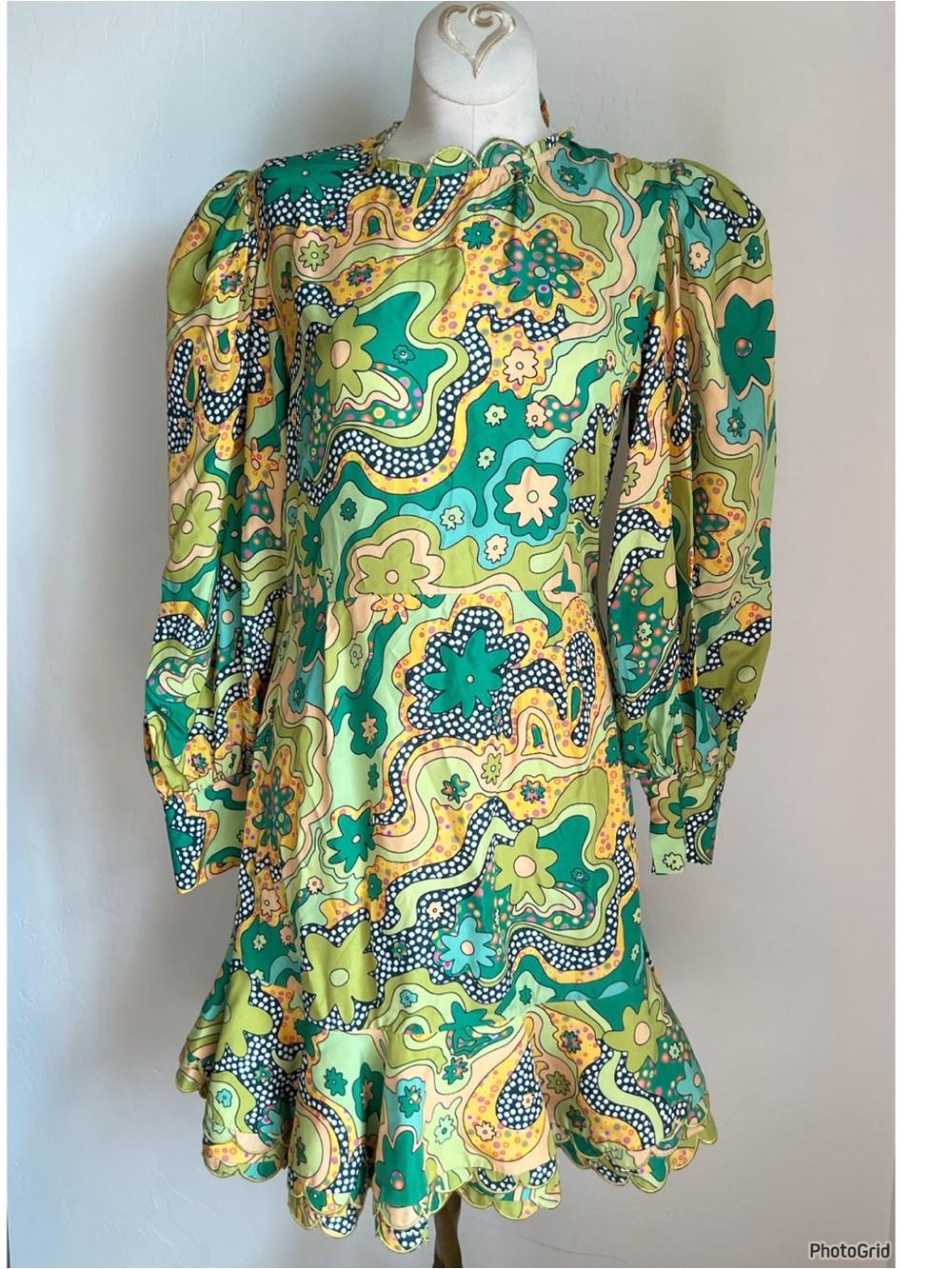 CeliaB Orquidea Satin Viscose Dress Green - Picture 2 of 4